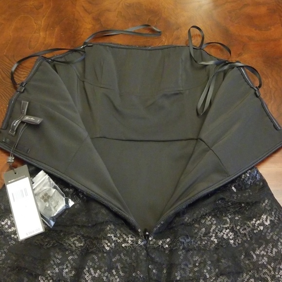 NWT BCBG Seri Dress - Black/Sequined - Size 4 - Picture 5 of 6